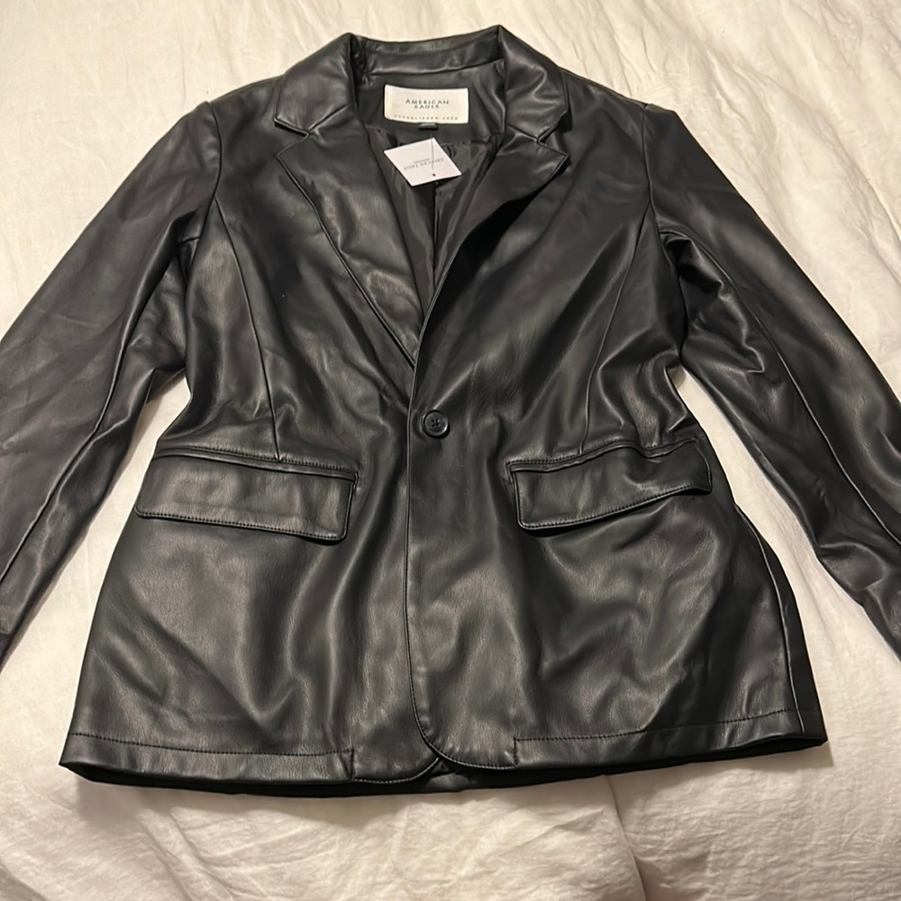American Eagle Outfitters Black Leather Jacket